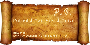 Petneházi Viktória névjegykártya